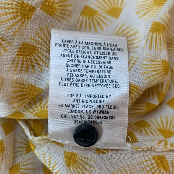 Anthropologie Yellow and Black Blouse - Picture 6 of 7